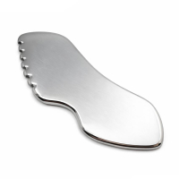 Stainless steel gua sha scraper for face and neck massage