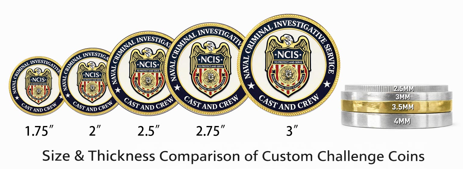 custom challenge coin thickness comparison 2mm vs 4mm