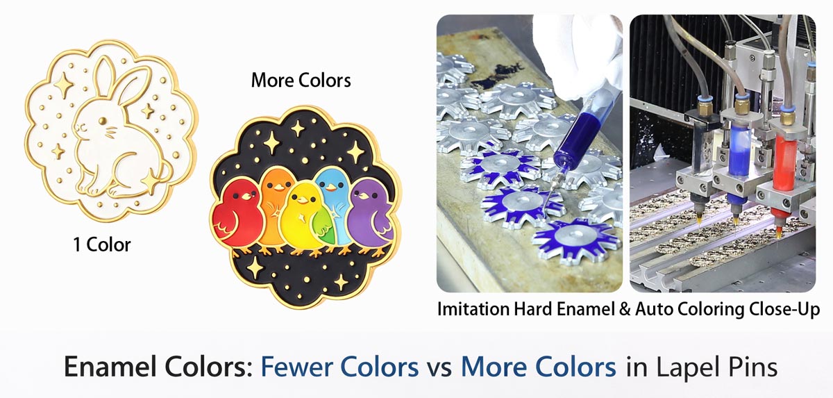 soft enamel lapel pin color filling process