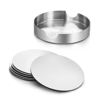 wholesale stainless steel metal coaster set