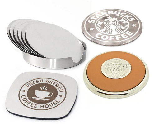 Manufacturer custom logo metal drink coasters wholesale