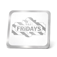 custom laser engraved logo metal restaurant coaster