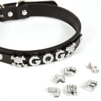 manufacturer metal rhinestone charms and chrome letters for dog collars wholesale
