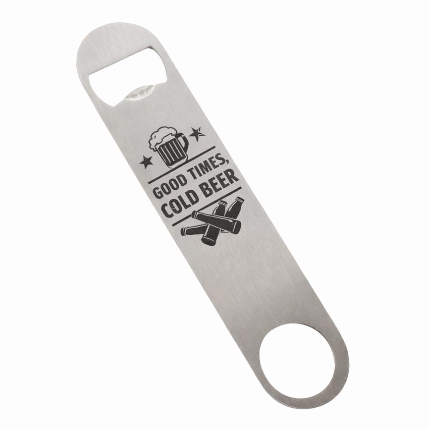 Custom Logo Printed Natural Stainless Steel Bar Blade Bottle Opener