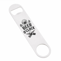 white custom bottle opener bar blade with printed logo stainless steel speed opener for bulk branding