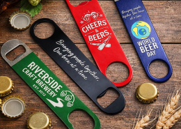 custom bar blade bottle opener assorted colors stainless steel speed opener with logo for brewery and promotional use