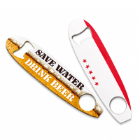 Manufacturer bartender tool oval shaped bar blade bottle openers with custom UV printing