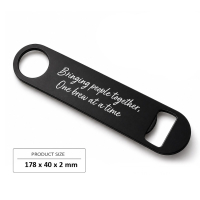 matte black custom bottle opener bar blade with logo stainless steel speed opener bulk OEM