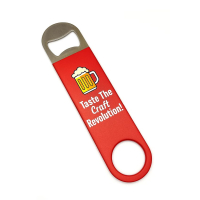 red spray coated custom bottle opener with logo stainless steel bar blade speed opener promotional product