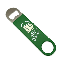 green custom bar blade bottle opener with logo stainless steel speed opener for brewery promotional use