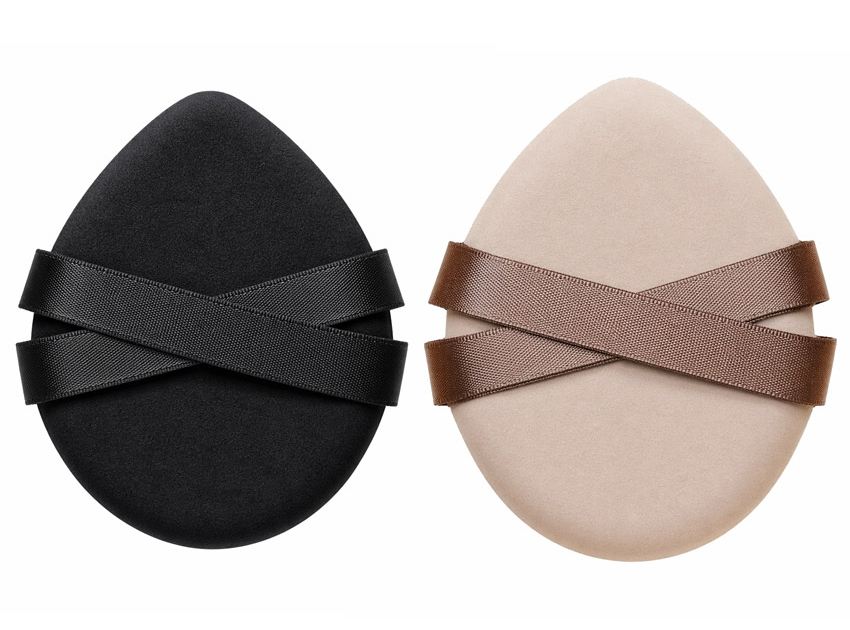 double strap teardrop powder puff for precise makeup application