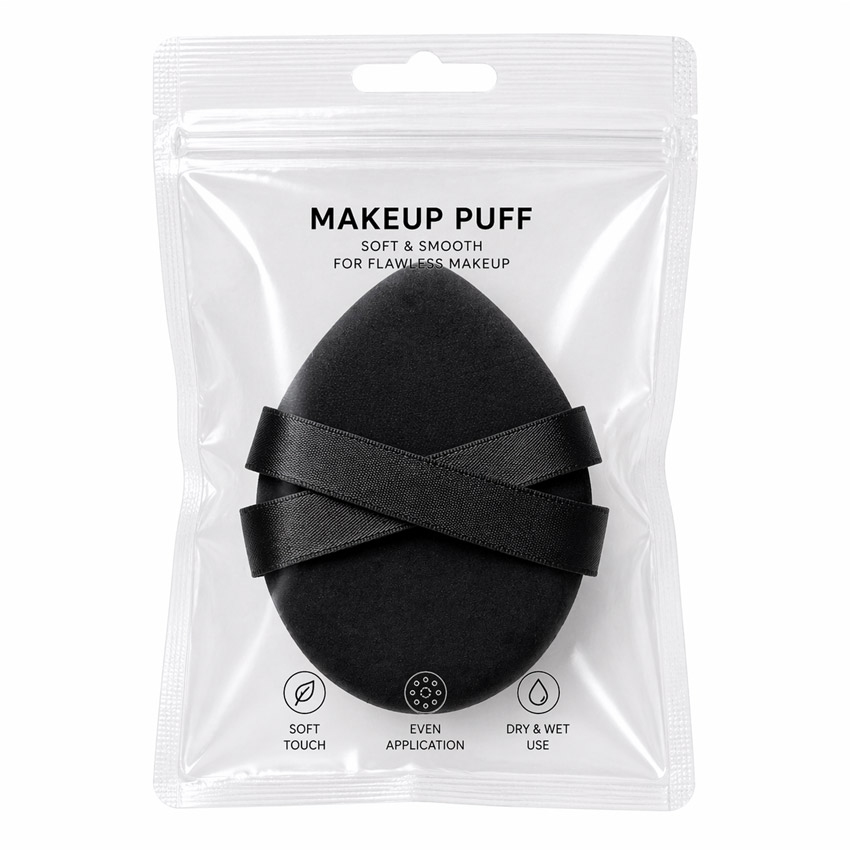 individual poly bag packaging for retail powder puffs wholesale