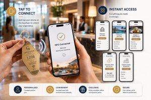 custom metal hotel keychains with NFC application