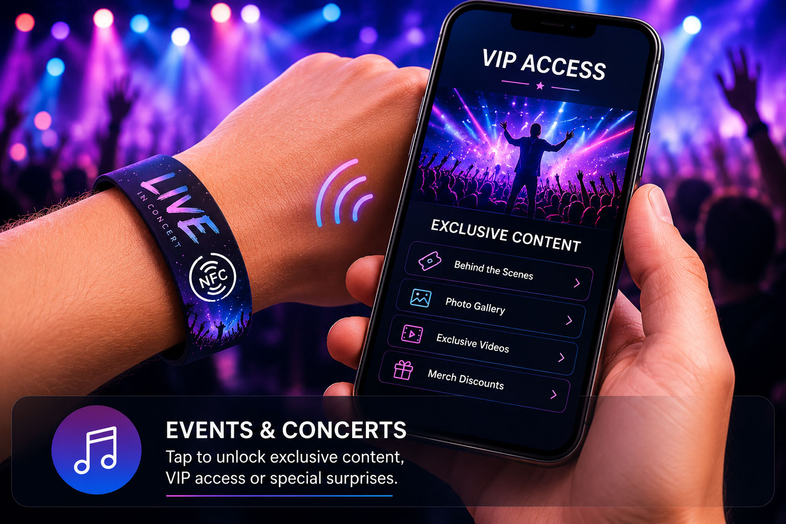 customized silicone wristband with NFC for concert events