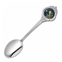 Collectible souvenir spoon featuring Little Prince inspired artwork insert for themed gift shops and commemorative merchandise