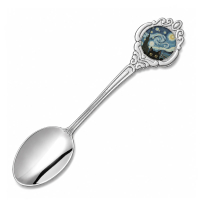 custom epoxy sticker zinc alloy souvenir spoon for museum gift