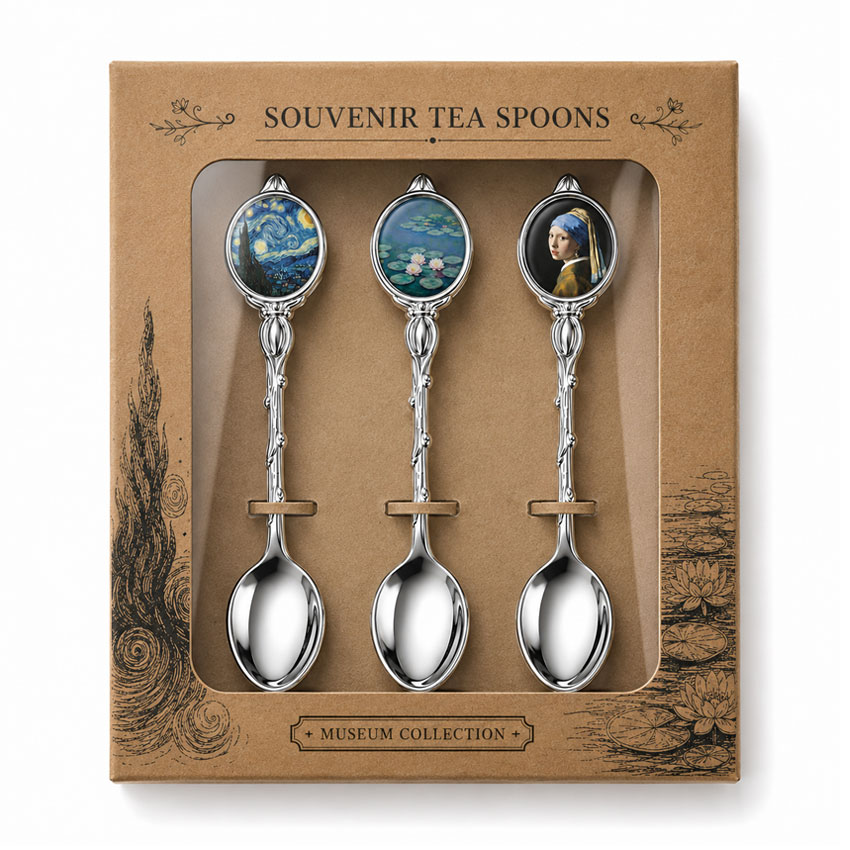 Kraft Window Box Packaging for Custom Souvenir Spoons