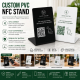 Custom waterproof PVC NFC table display stand with QR code, NFC chip, and branding options