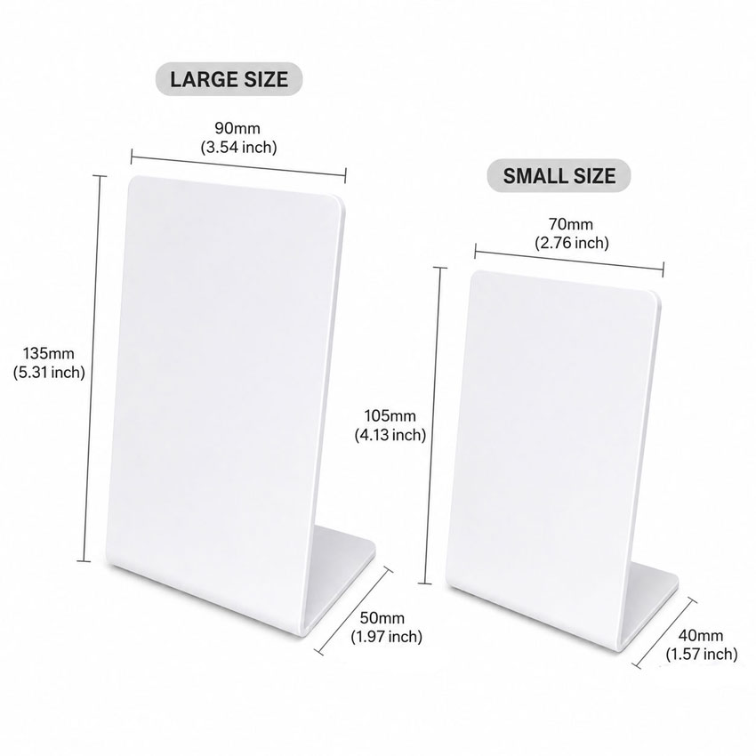 NFC Table Display Stand Size Options Large and small custom NFC table display stand size comparison for restaurants and retail stores