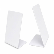 White PVC NFC Table Display Stand Blank Sample Blank white NFC table display stand for custom QR code and NFC business applications