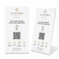 Custom branded hotel service NFC display table stands wholesale