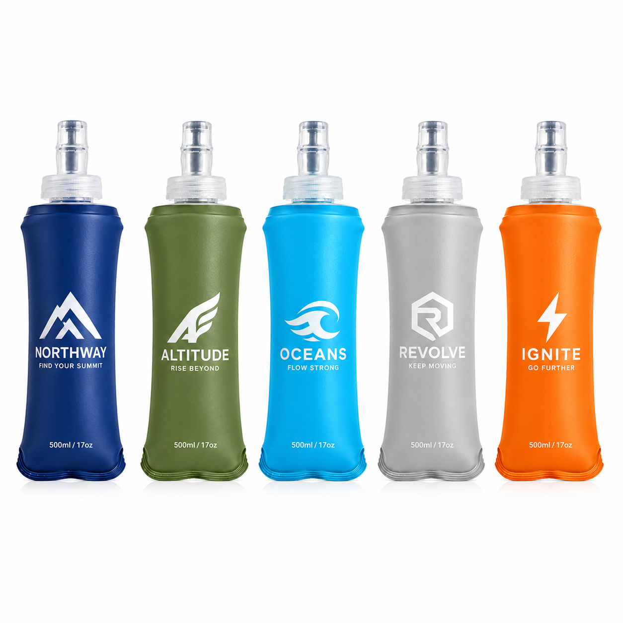 clear custom soft flasks with logo printing