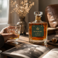 Premium leather bottle tag attached to a decorative gift bottle