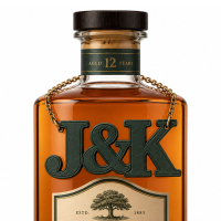 Custom monogram leather bottle tag designed in letter form