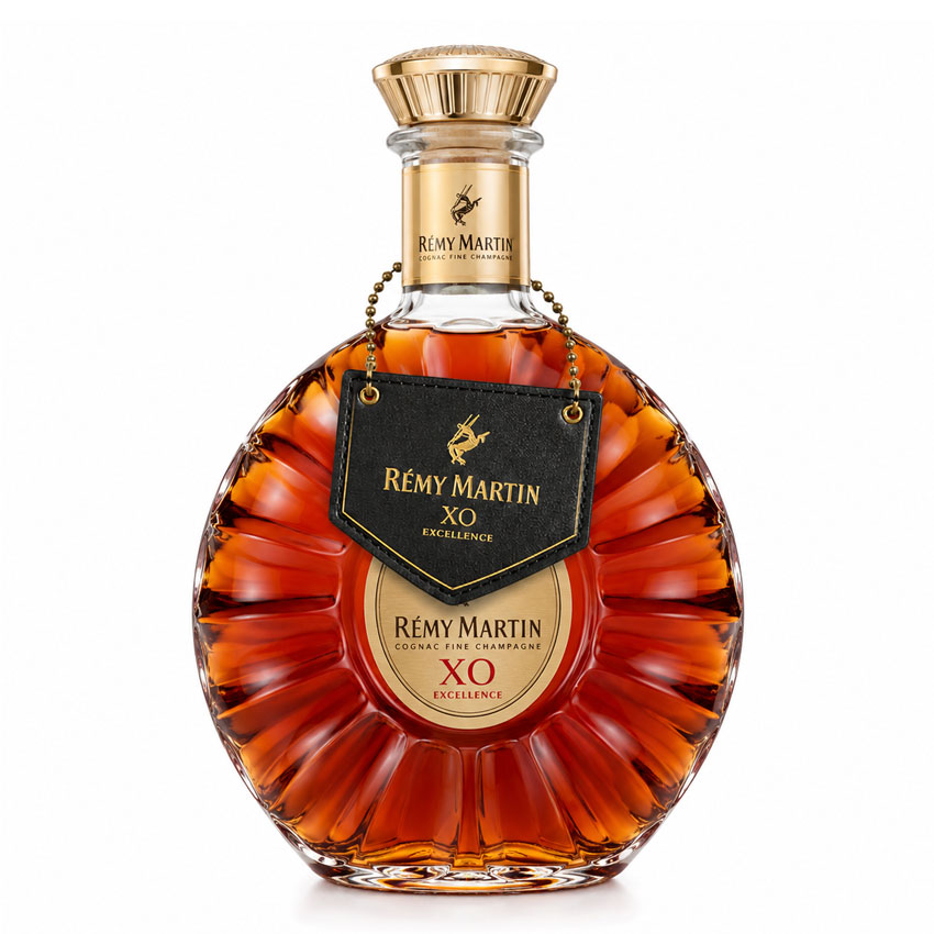 Custom Leather Bottle Tag with Ball Chain Luxury leather bottle tag attached to a premium wine bottle