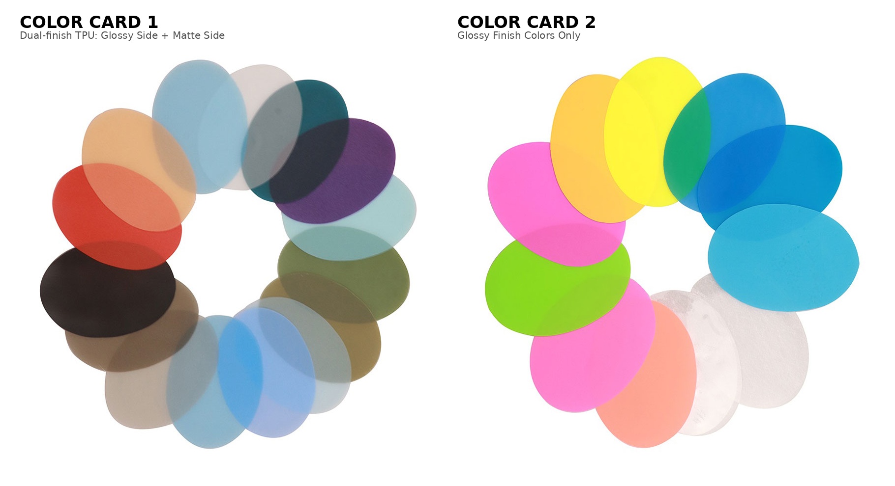 color chats for TPU soft flask