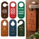Wholesale Custom Leather Door Hangers Hotel Room Do Not Disturb Sign Personalized Logo OEM Manufacturer Supplier
