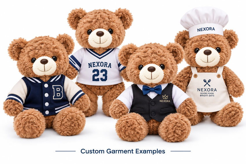 Custom teddy bears with scarves bow ties ribbon bows and neckerchief accessories