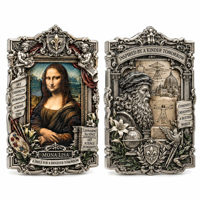 Manufacturer Double-Sided 3D Art Challenge Coin with Relief Custom double-sided 3D zinc alloy coin with portrait artwork architectural relief and antique finish